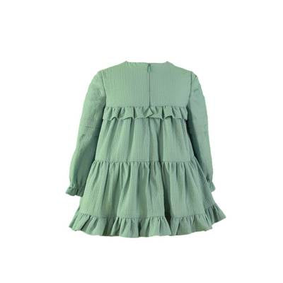 Vestido verde con falda varios cortes Anfititre - Miranda
