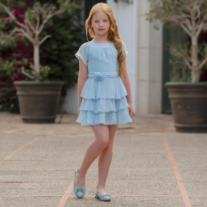 Vestido niña plumeti azul Miranda