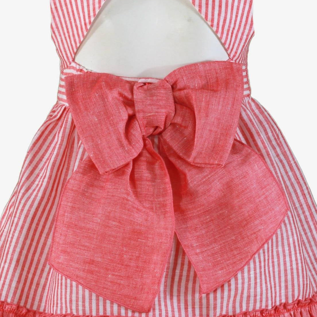 Vestido niña rayas coral Miranda