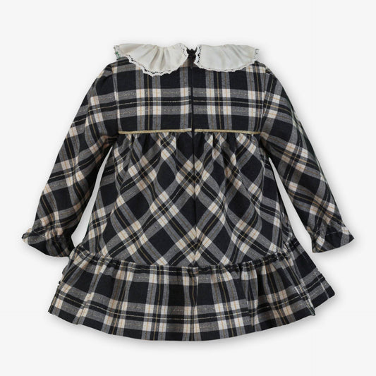 Vestido bebé gris y cuello blanco Addison - Miranda