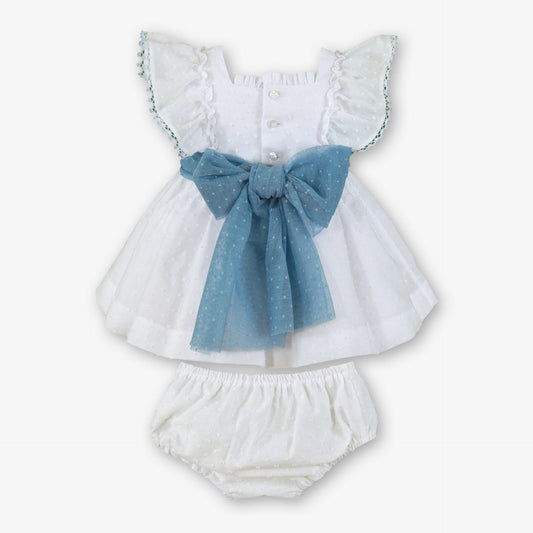 Vestido bebé niña lazada azul - Miranda