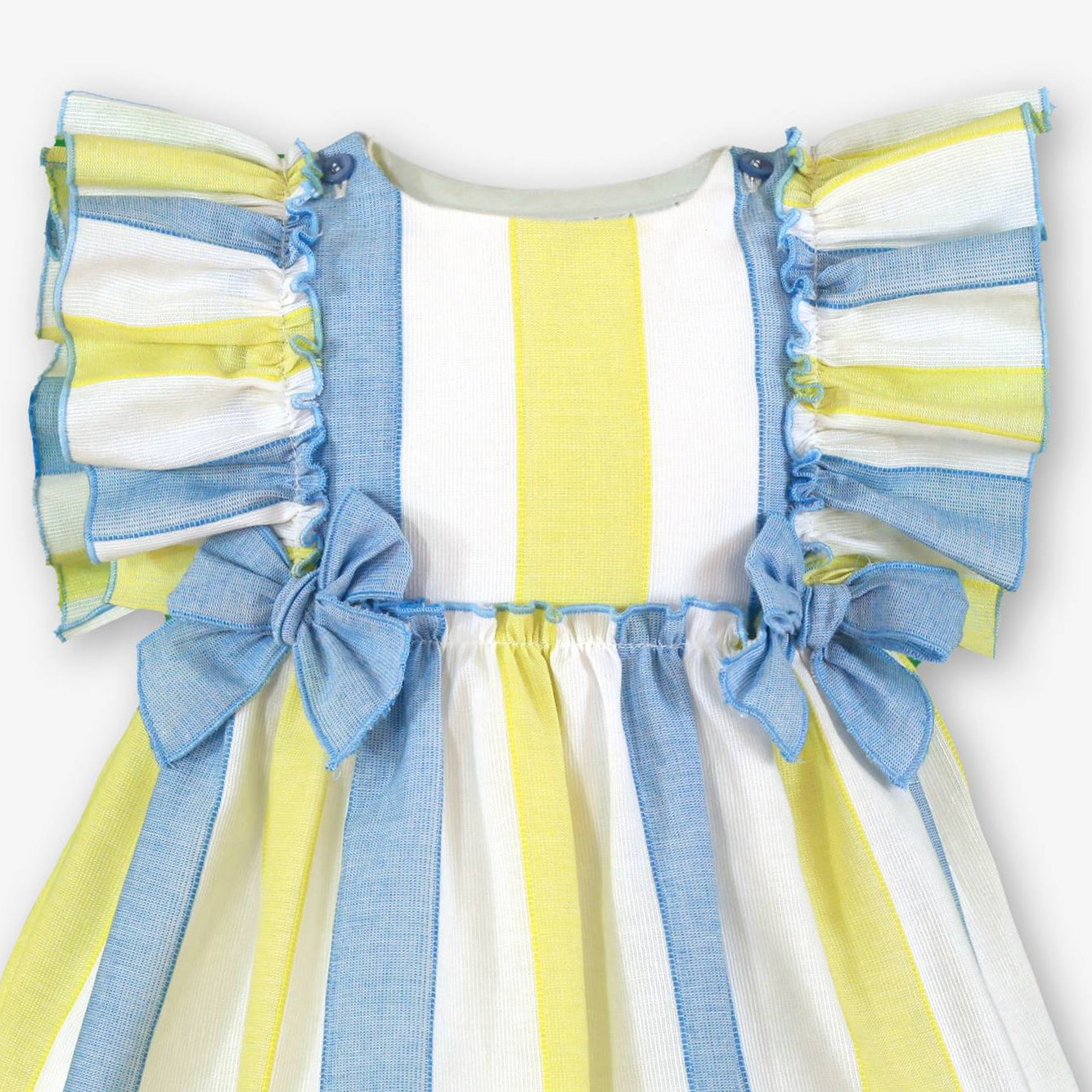 Vestido bebé volantes Celeste Pistacho - Miranda