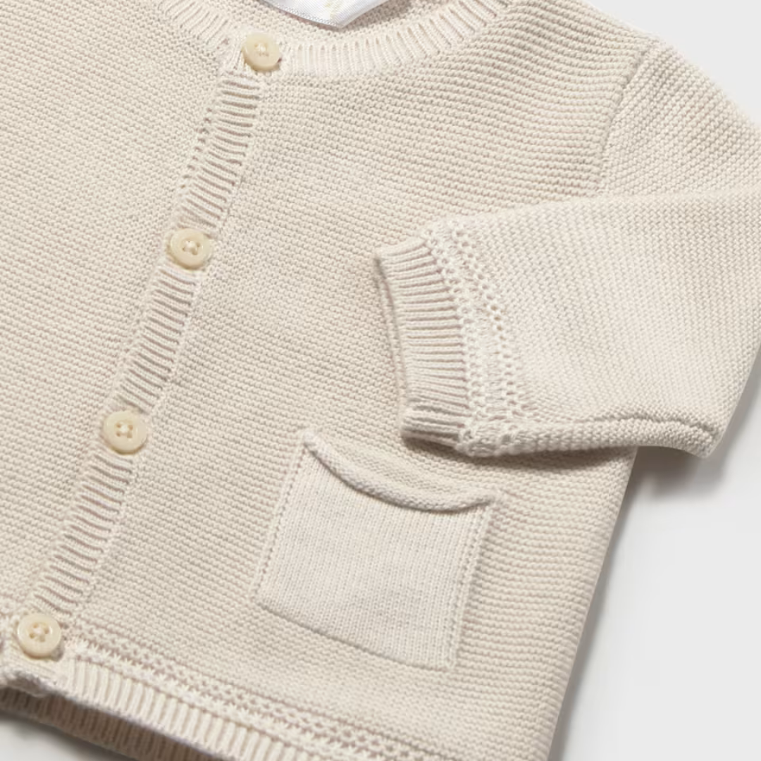 Cárdigan tricot bebé beige trigo - Mayoral