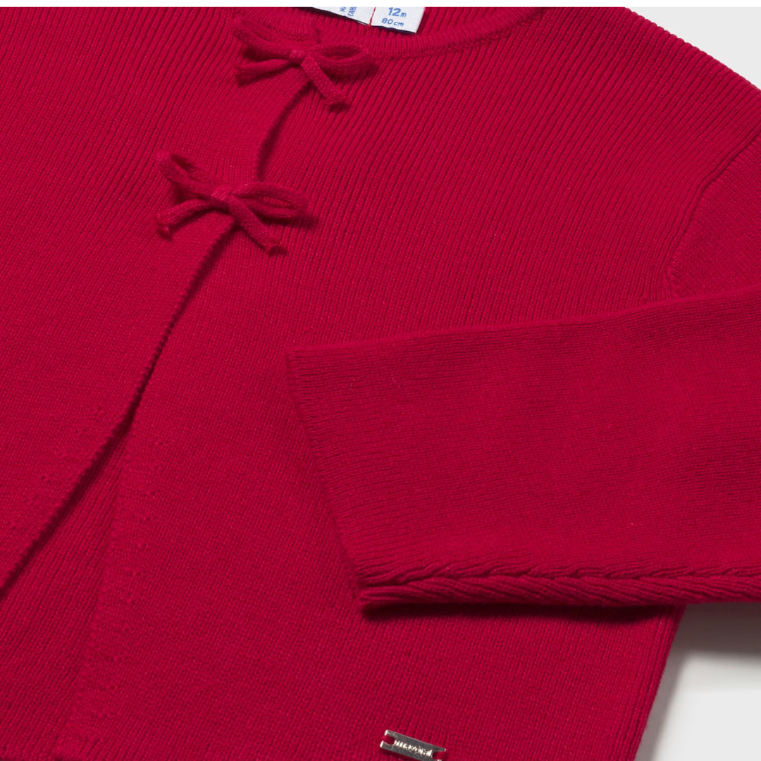 Rebeca tricot bebé niña lazos rojo - Mayoral