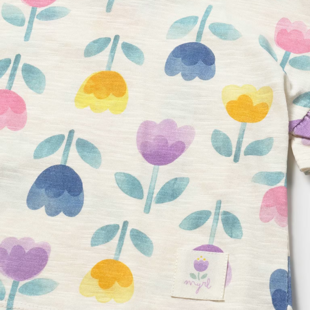 Camiseta manga corta estampada Tulipanes - Mayoral