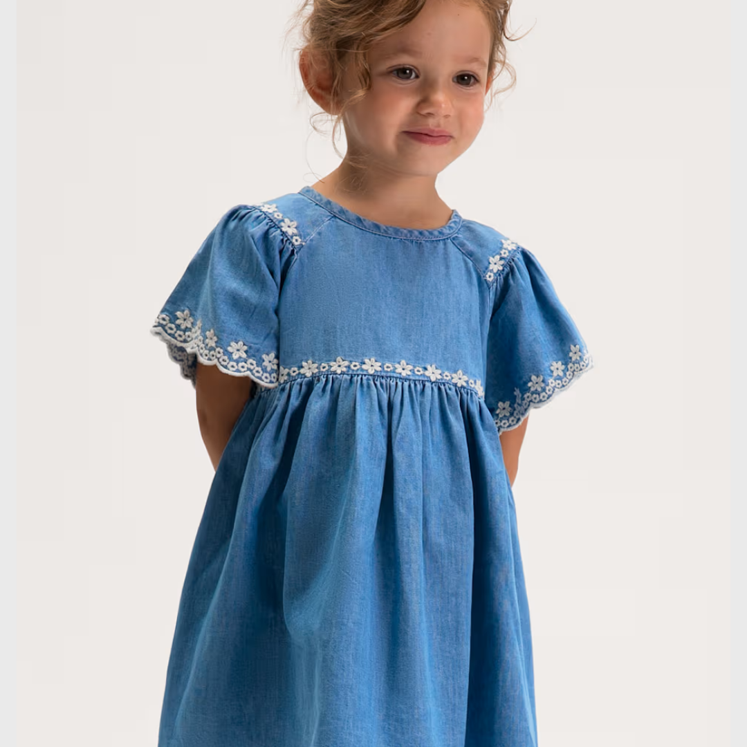 Vestido niña Denim Bordado - Mayoral