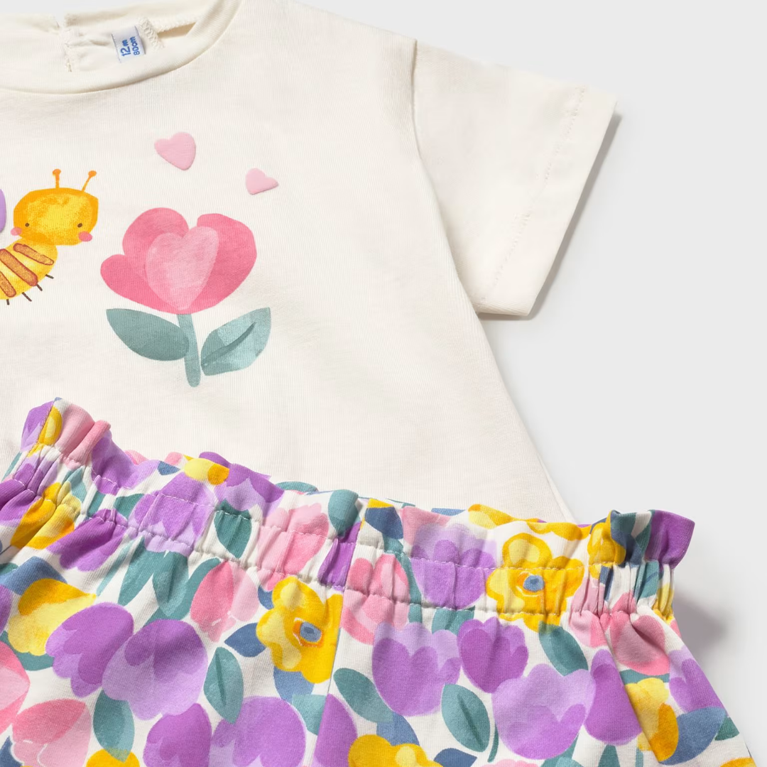 Conjunto 3 piezas Flores Violeta - Mayoral