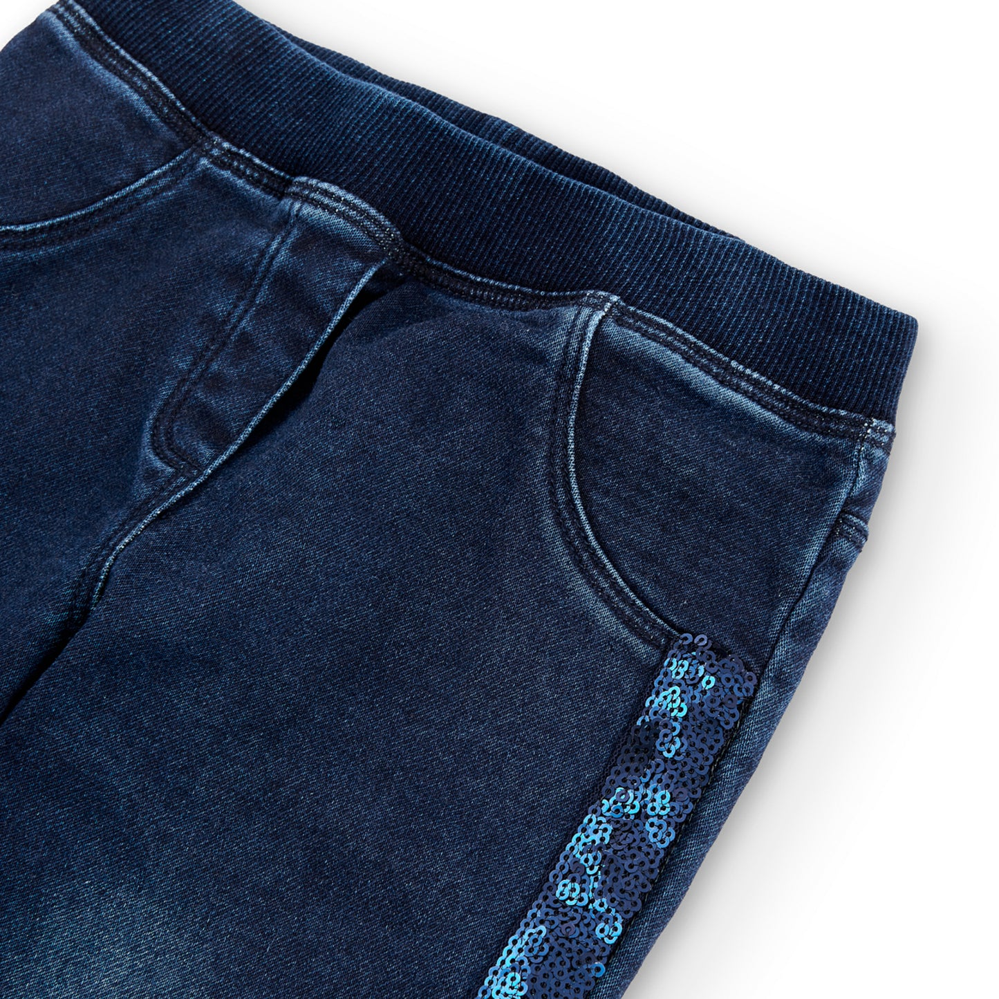 Pantalón denim blue brillo