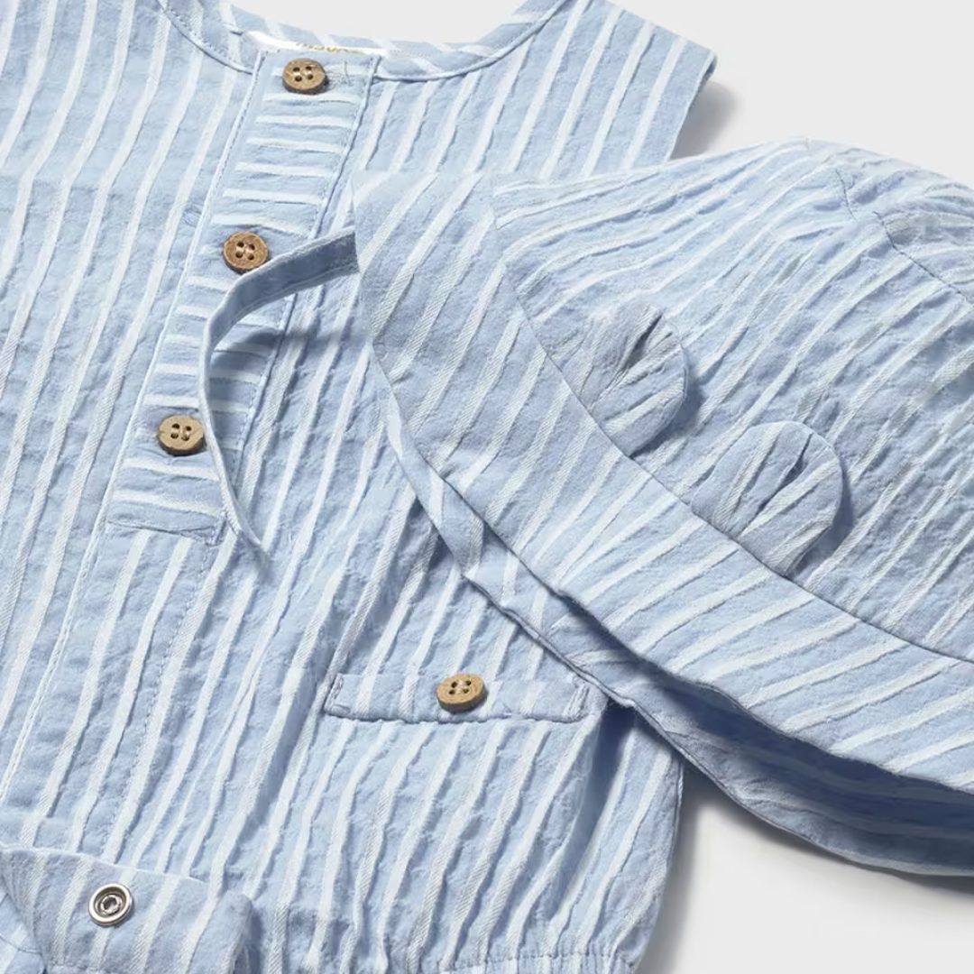 Conjunto bebé rayas azul denim - Mayoral