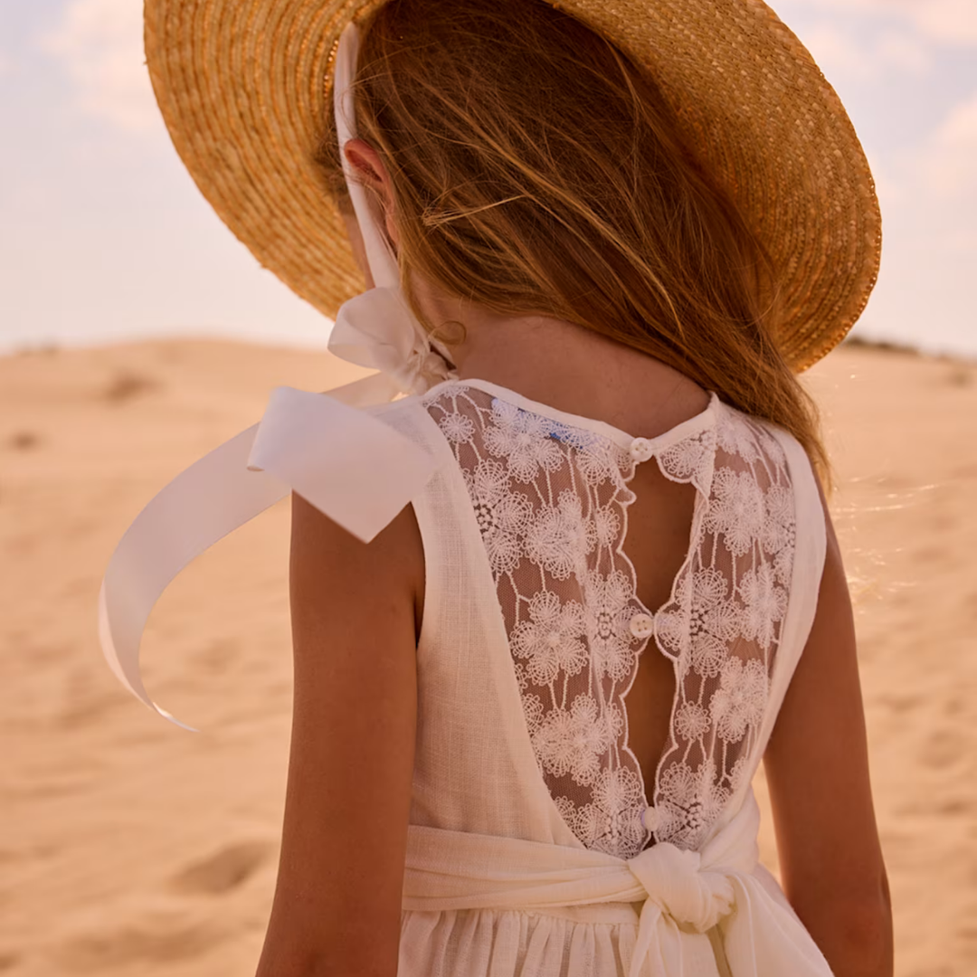 Vestido crema ceremonia Encaje niña - Mayoral