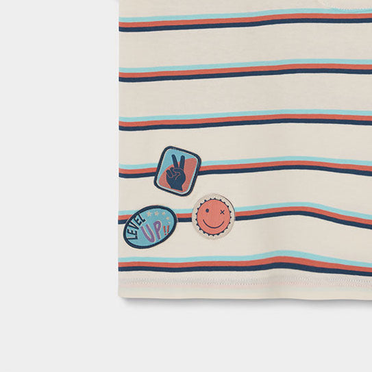 Camiseta niño punto listado Level Up - Boboli