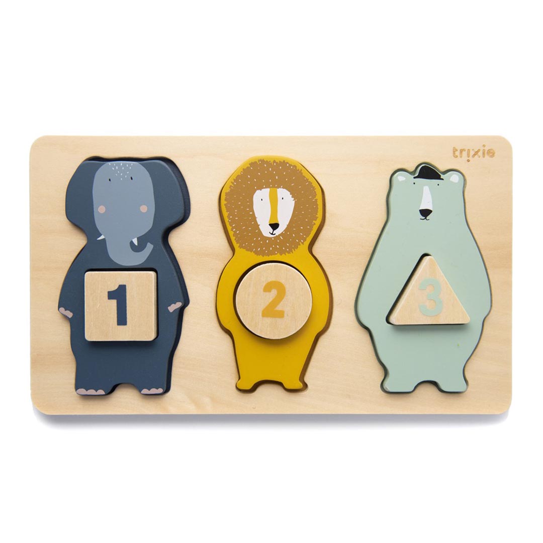 Puzzle animales números madera - Trixie