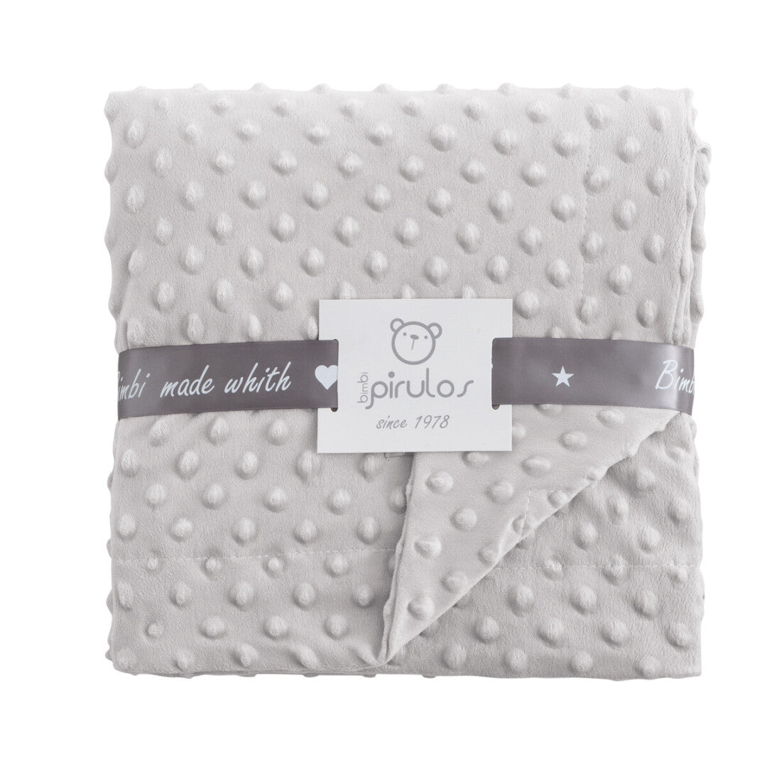 Manta Microfibra Dots Gris - Bimbidreams