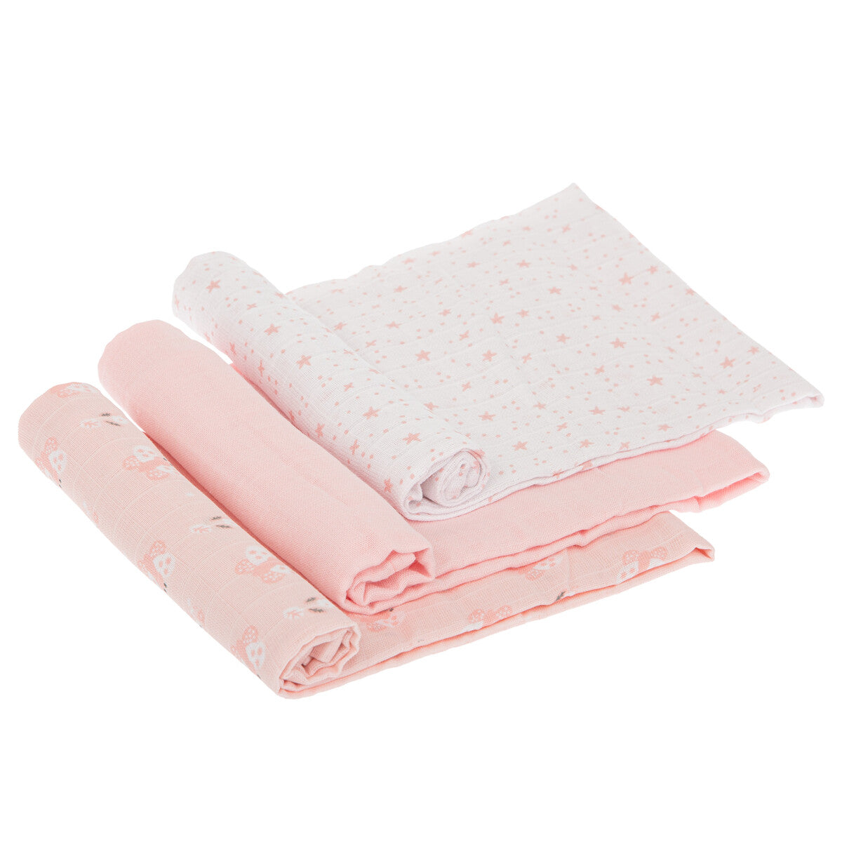 Muselinas algodón pack 3 Stars rosa - Bimbidreams