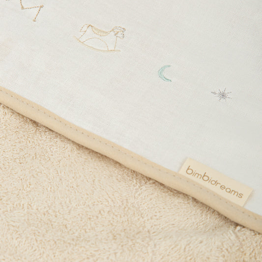 Capa de baño bebé 100x100 Blue Sky Lino - Bimbidreams