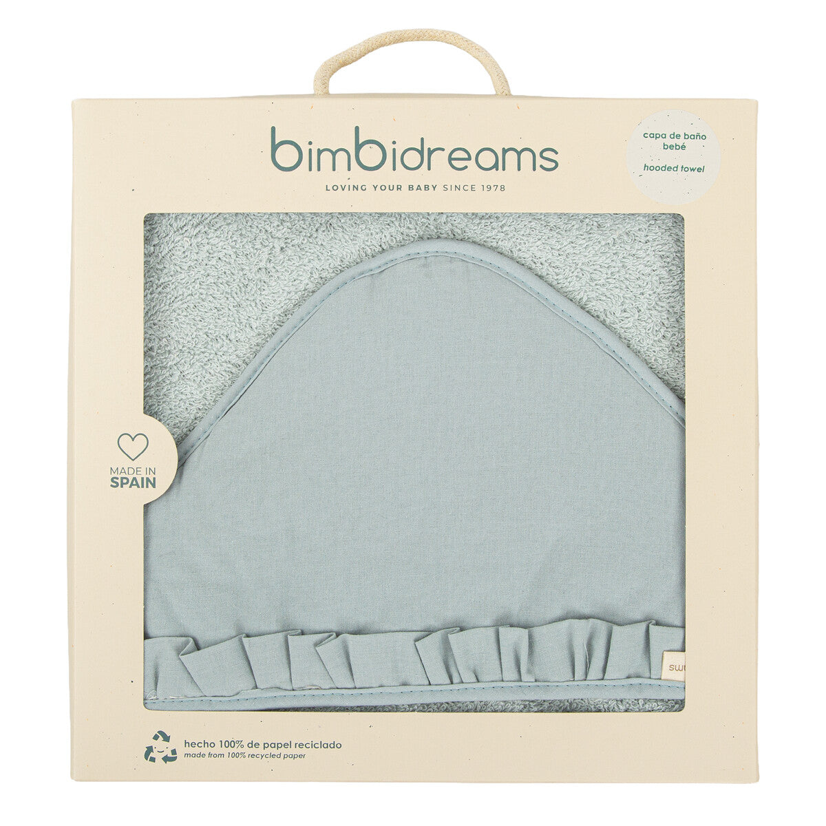 Capa de baño bebé 100x100 Stone Washed Azul - Bimbidreams