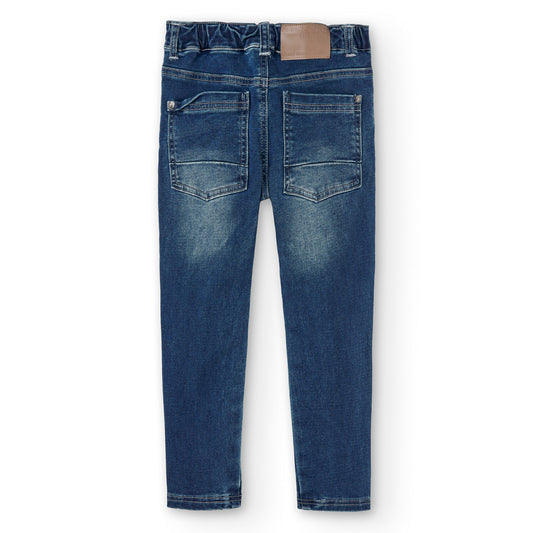 Pantalón denim punto blue básico niño - Boboli
