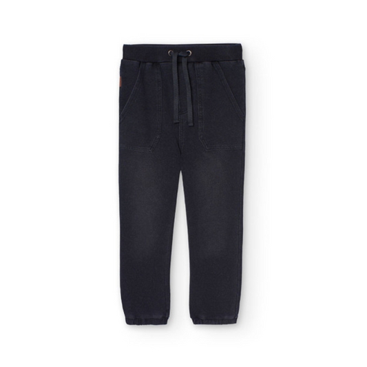 Pantalón felpa denim niño black - Boboli