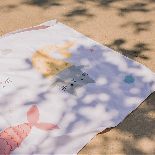 Toalla Playa Microfibra Mermaid Cats - Monnëka