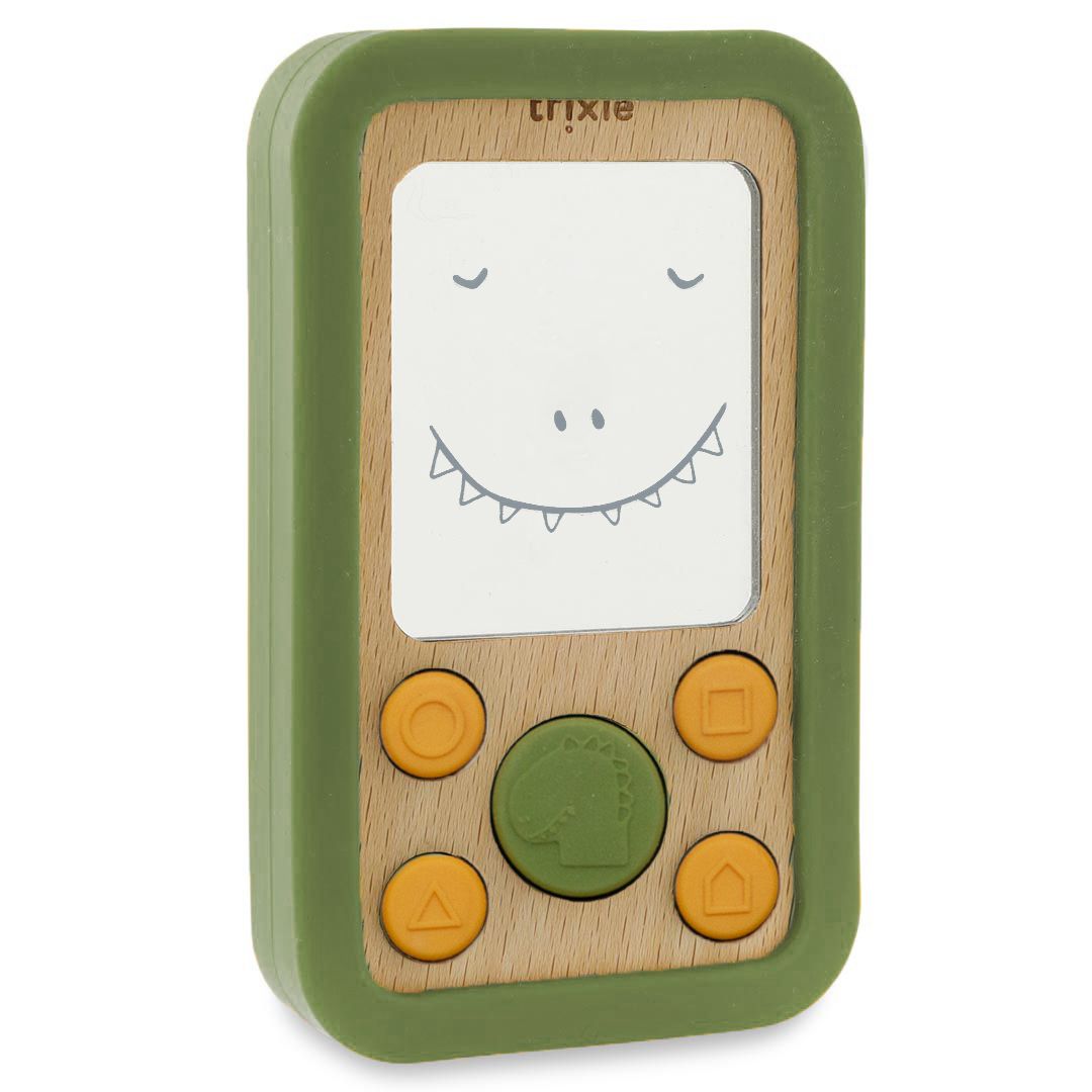 Teléfono de silicona de madera para bebés Mr. Dino - Trixie