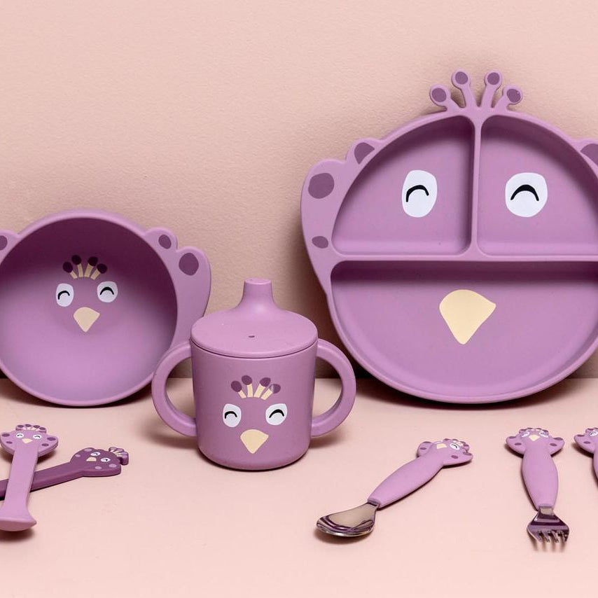 Taza silicona con boquilla Mrs. Peacock - Trixie
