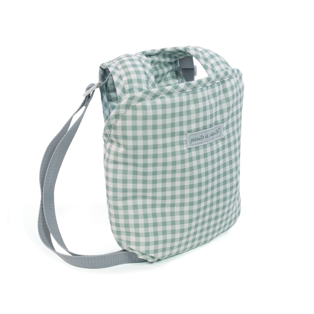 Mochila portabebé Tom Vichy Verde - Pasito a Pasito