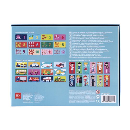 Set de 3 puzles Ciudad - Apli