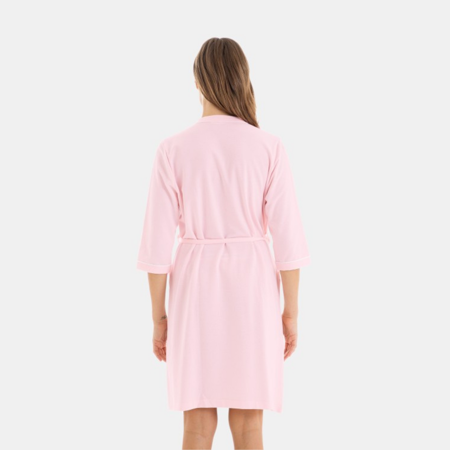 Bata cruzada manga 3/4 rosa - Massana