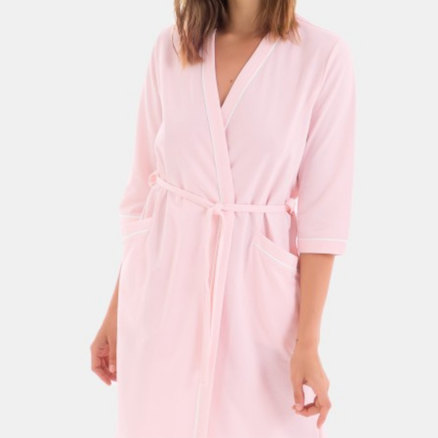 Bata cruzada manga 3/4 rosa - Massana