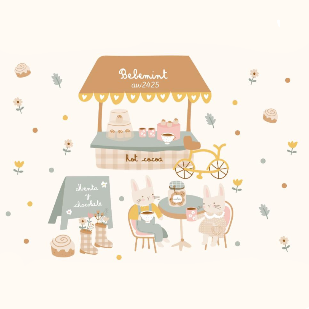 Cubrepañal Estrellas mostaza Bebemint