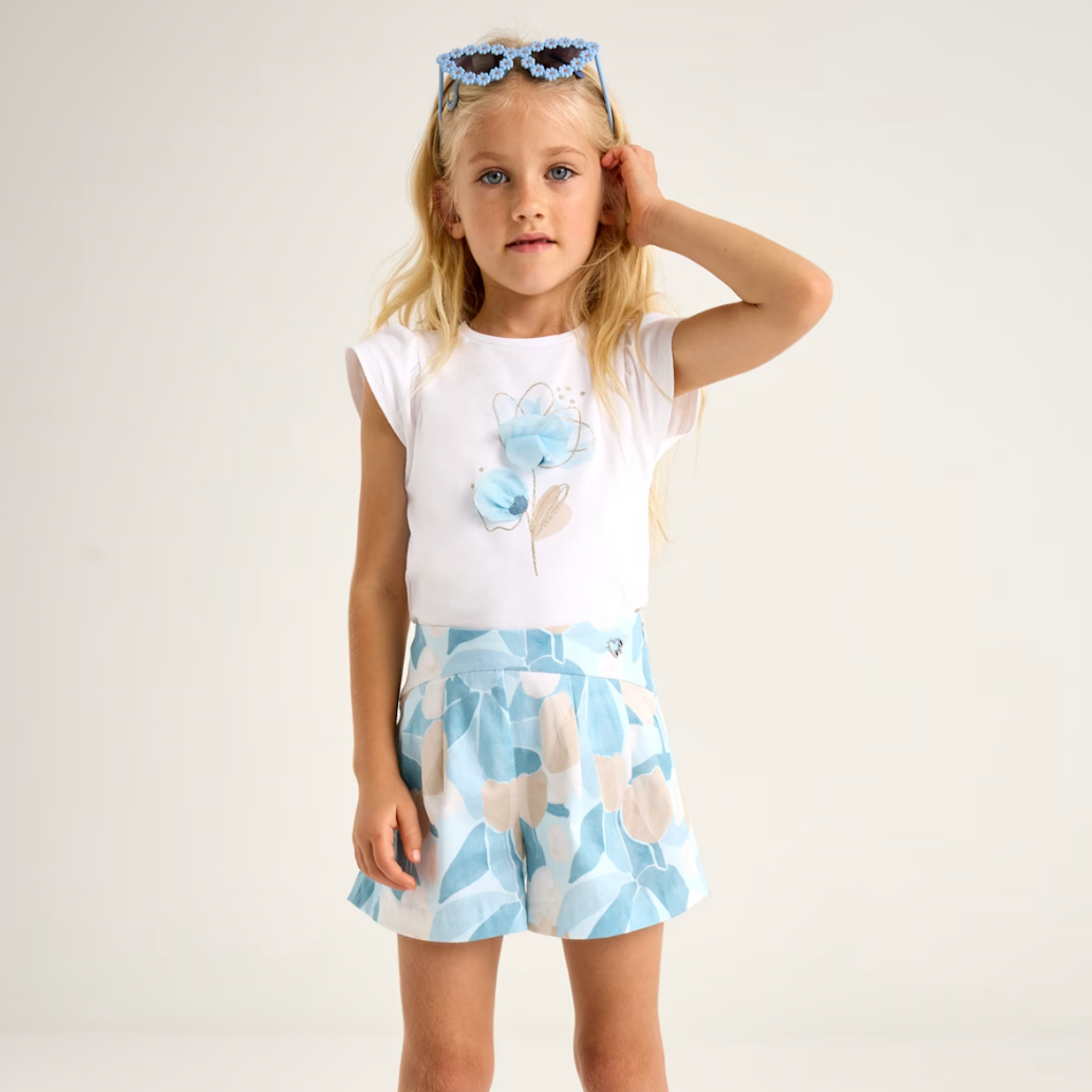 Camiseta flor relieve niña Mayoral