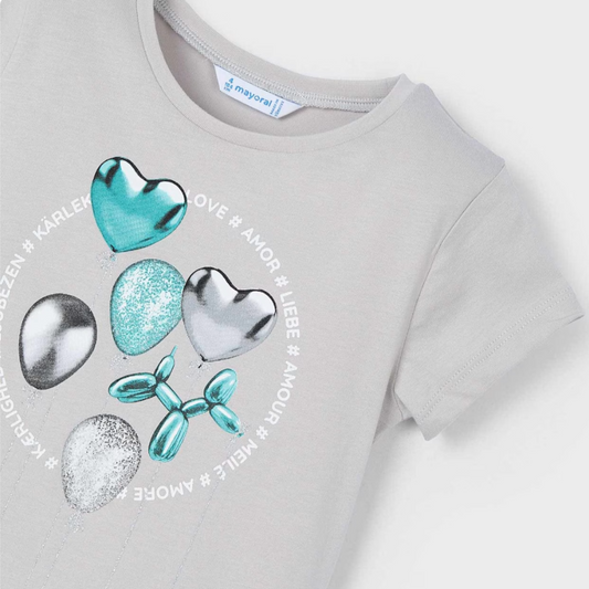 Camiseta básica cemento niña Mayoral