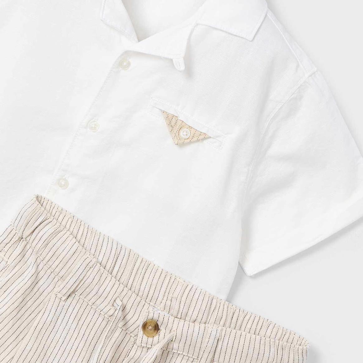 Conjunto vestir bermuda y camisa beige - Mayoral