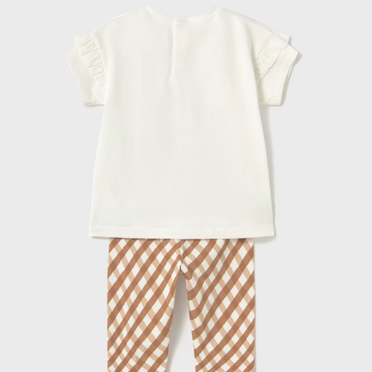 Conjuto legging vichy camel - Mayoral