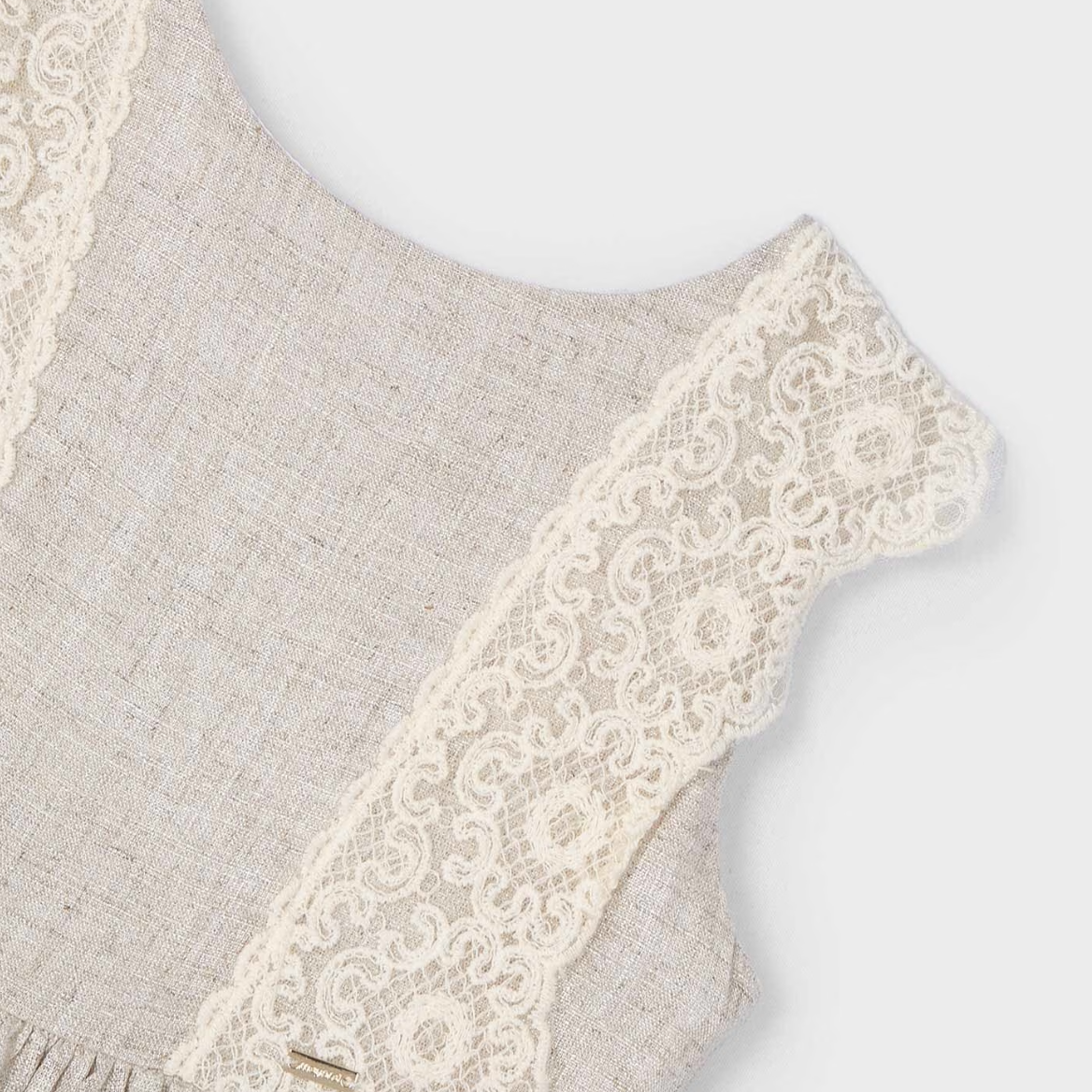 Vestido detalle bordado con lino Mayoral