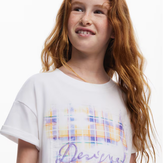 Camiseta manga corta cuadros - Desigual