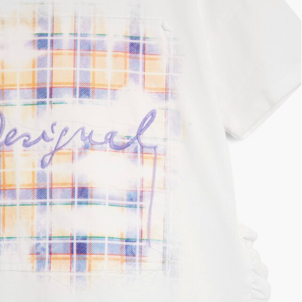 Camiseta manga corta cuadros - Desigual