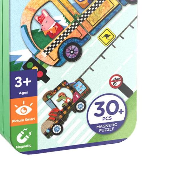 Puzzle caja magnética Coches MierEdu