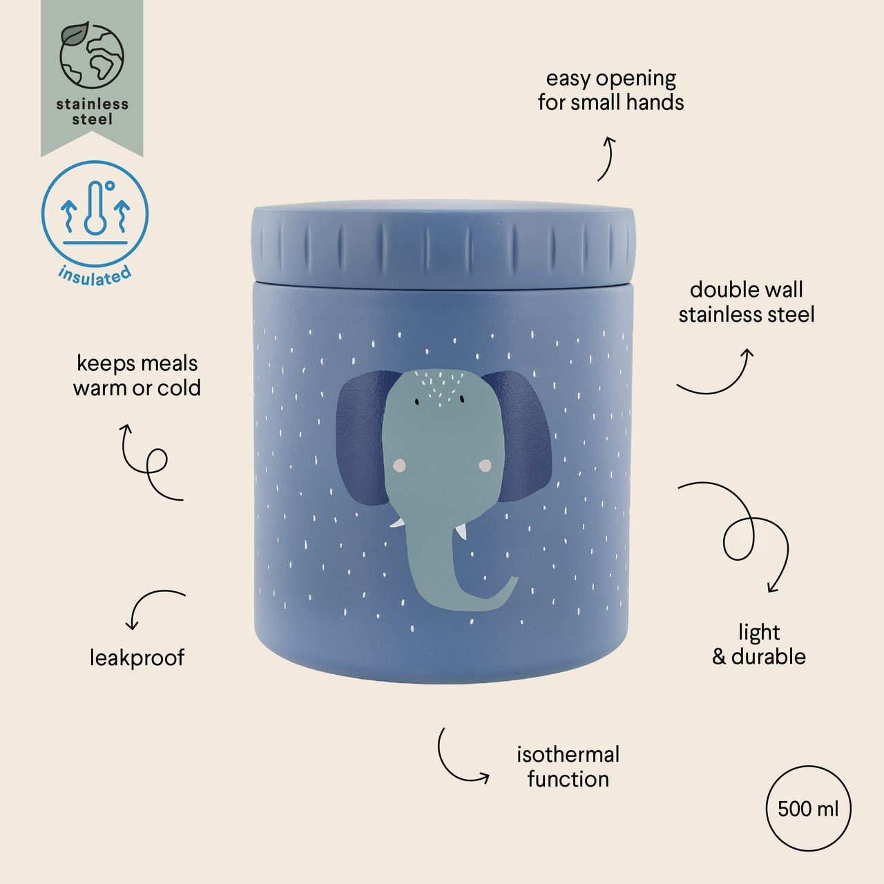 Termo sólidos 500ml Mr. Elephant - Trixie