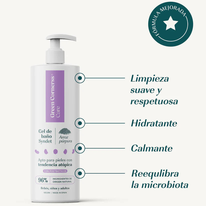 Gel de Baño de Arroz Púrpura 400ml - Green Cornerss
