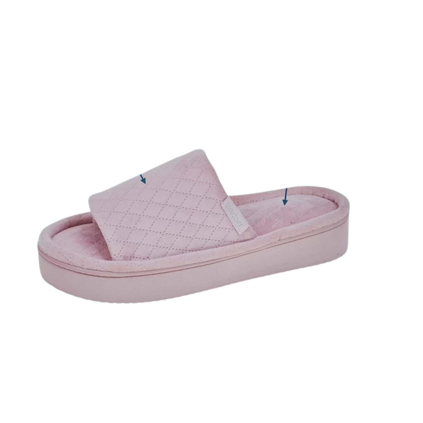 Zapatillas casa plataforma rosa - Isotoner