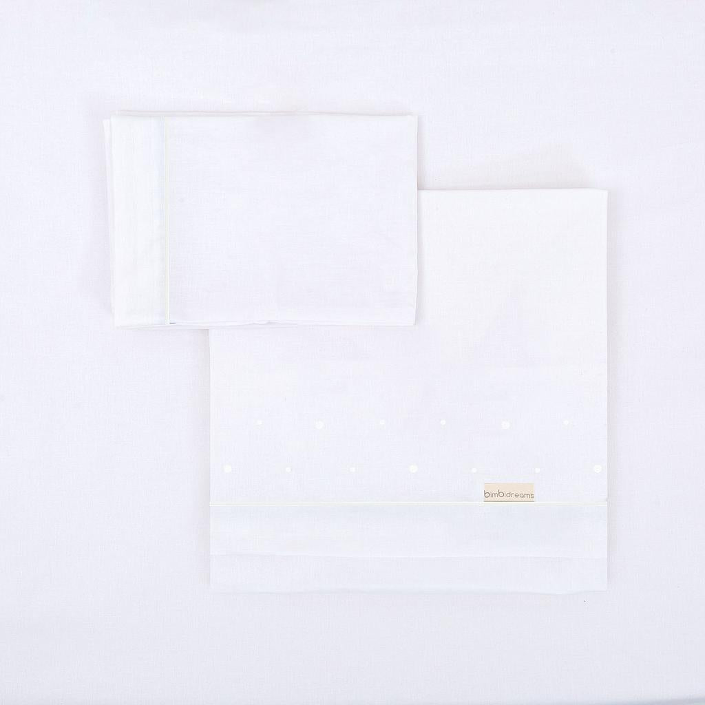 Juego sábanas Puntos blancos Minicuna Bimbidreams