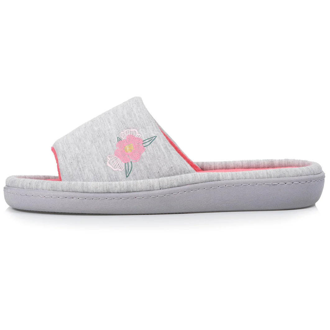 Zapatillas casa flor gris jaspeado - Isotoner