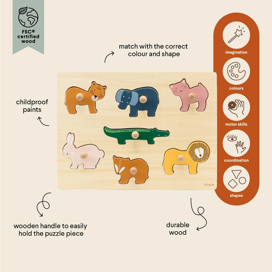 Puzzle de animal de madera 7 piezas - Trixie