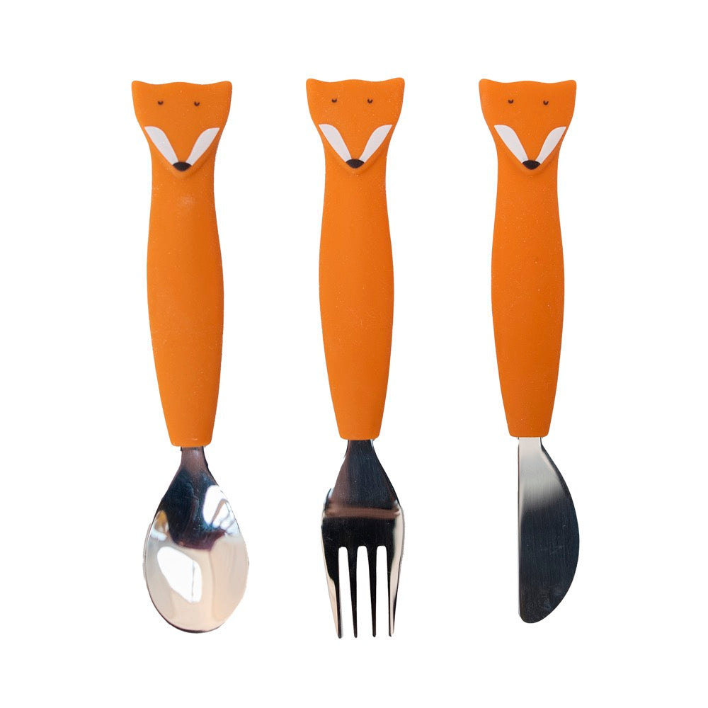 Set 3 cubiertos silicona Mr. Fox - Trixie