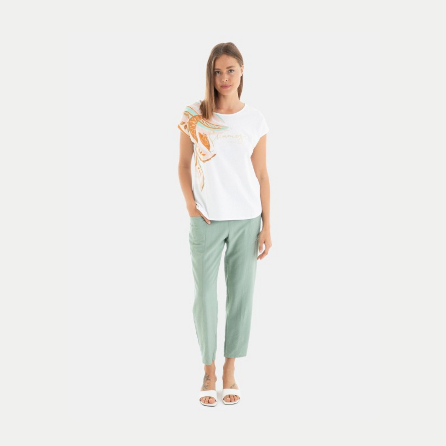 Pantalón recto verde - Massana