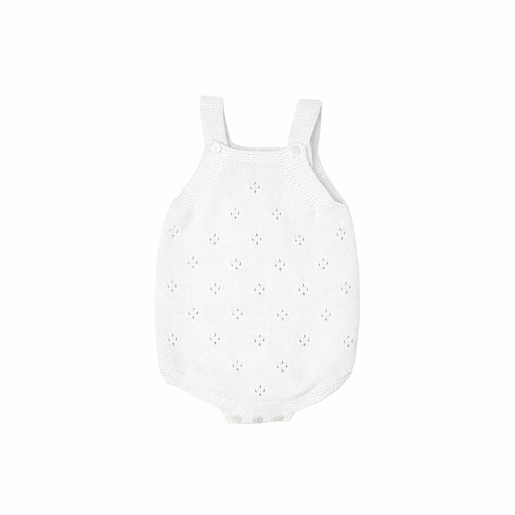 Pelele tirantes tricotosa blanco Primavera – Babidu
