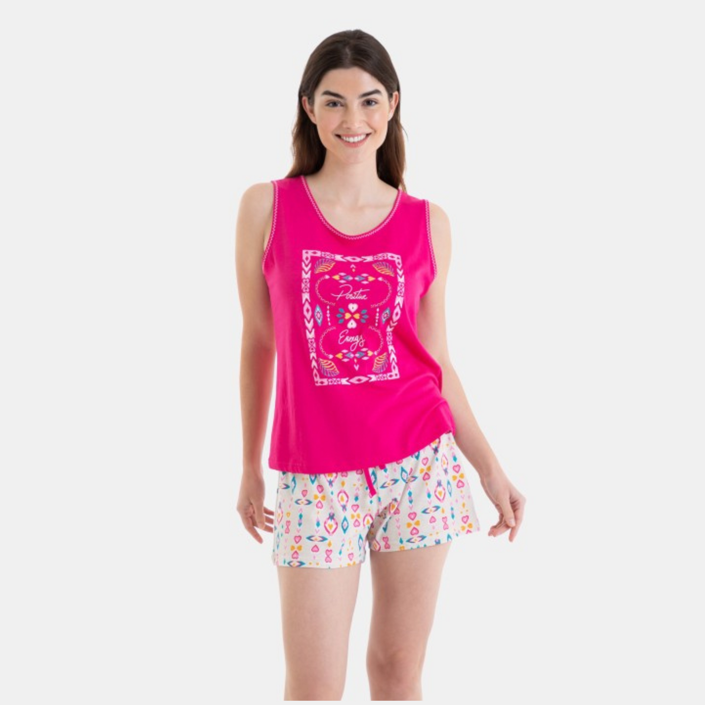 Pijama sin mangas corazones - Massana