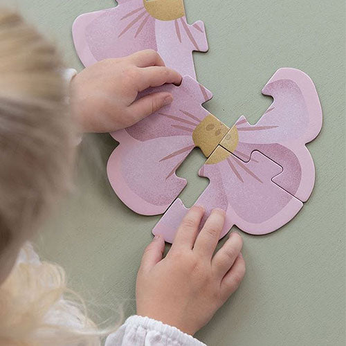 Puzzle 6 en 1 Flores y Mariposas Little Dutch