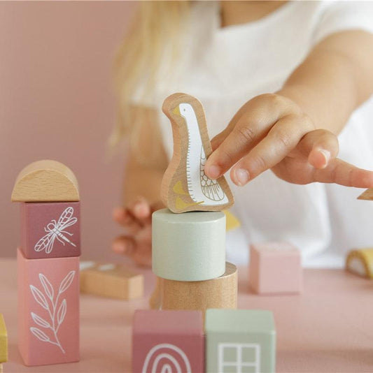 Bloques de construcción rosa Little Dutch